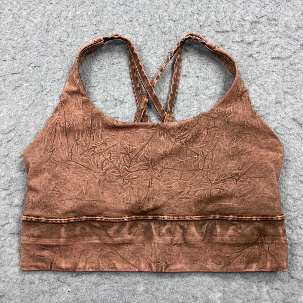 Lululemon Energy Bra Women's‎ 6 Brown Earth Long Line Ice Dye Racerback W2CKTS